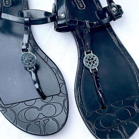 Coach Pansy black jelly sandals size 9-9.5 - Picture 1 of 10